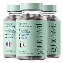 Pack de 3 flacons de Glucavit, l'option recommandée pour un soutien nutritionnel de longue durée.